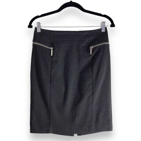 Michael Michael Kors Size 6 Stretchy‎ Knit Straight Pencil Skirt Faux Zippers - Picture 1 of 13